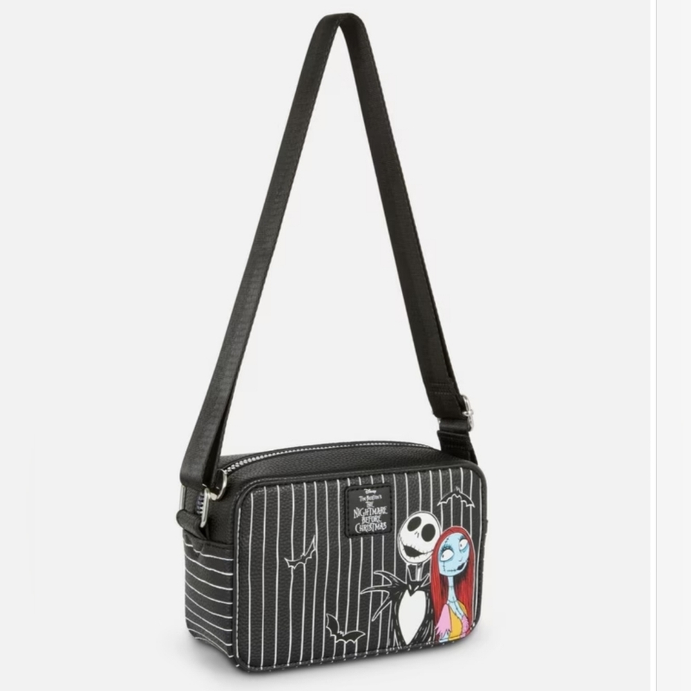 The Nightmare Before Christmas Camera Bag Purse Jack and Sally, Stripes - Picture 3 of 10
